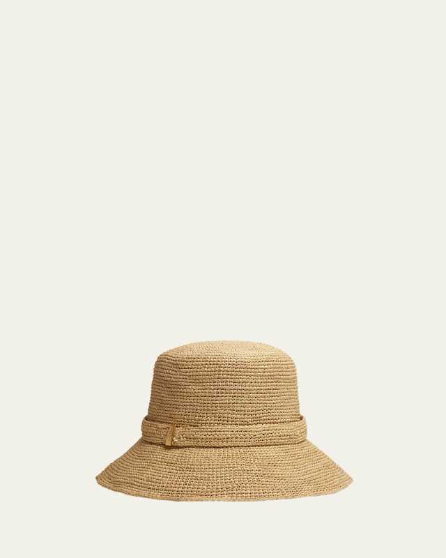 Lela Raffia Rollable Bucket Hat